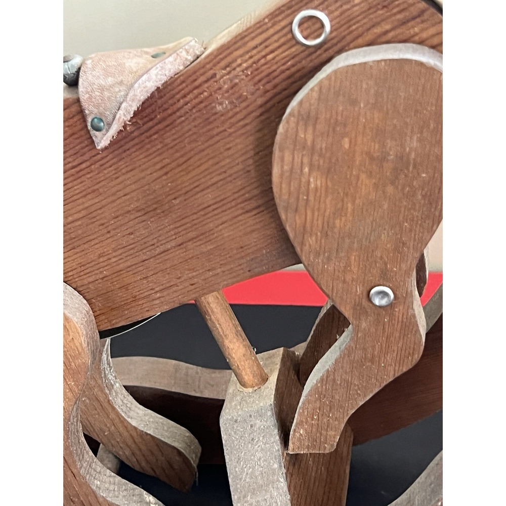 HANDMADE WOODEN ROCKING HORSE 9H X 11L X 5W SEE VIDEO (742) - Picture 12 of 12
